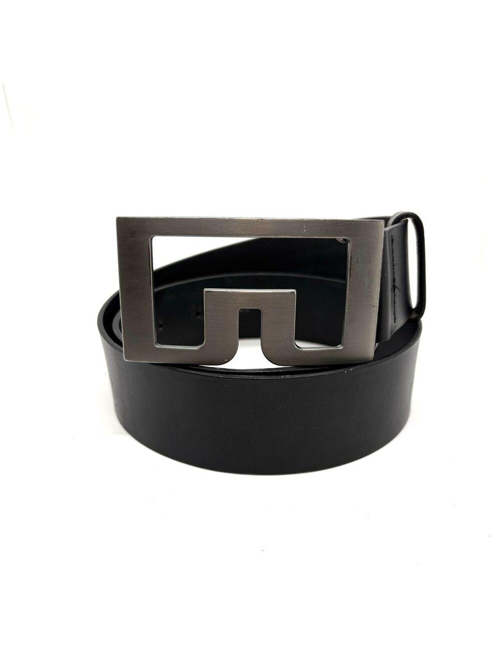 J Lindeberg Slater Pro Black Leather Belt